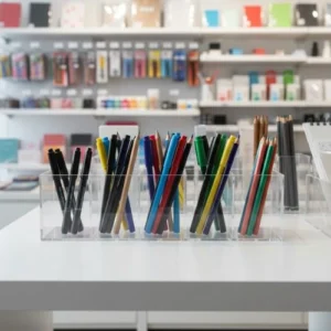 , Acrylic Desktop Stationery Organizer for Office School, Home Desk Accessories