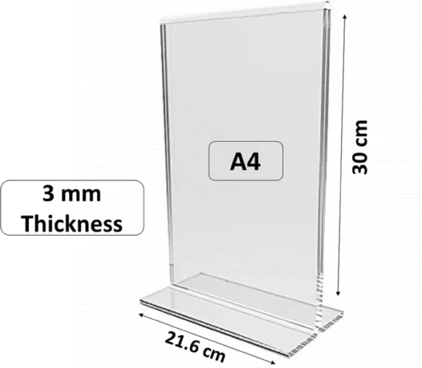 A4 Acrylic Display Stand (T Shape)
